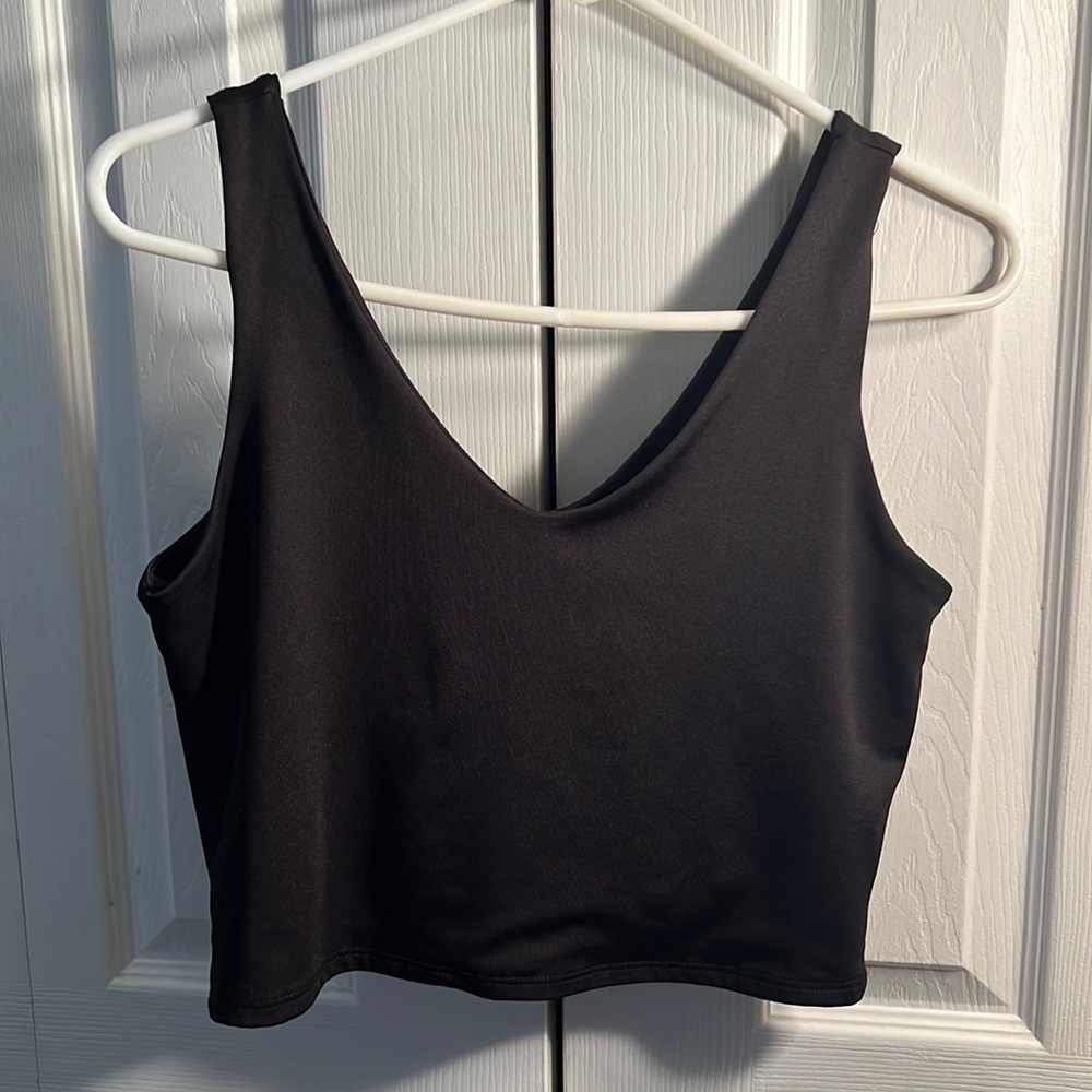 Large black Living in the Moment Crop top